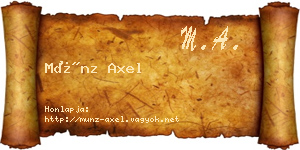 Münz Axel névjegykártya